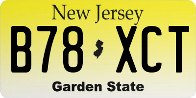 NJ license plate B78XCT