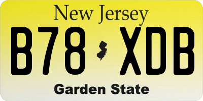 NJ license plate B78XDB
