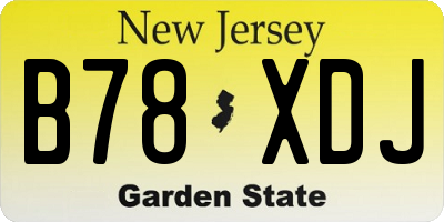 NJ license plate B78XDJ