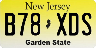 NJ license plate B78XDS