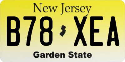 NJ license plate B78XEA