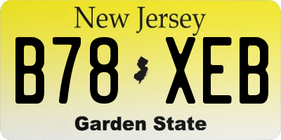 NJ license plate B78XEB