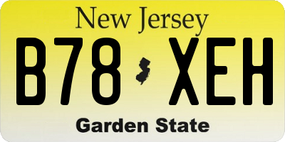 NJ license plate B78XEH