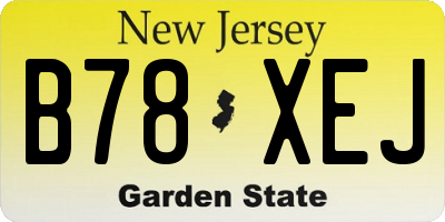 NJ license plate B78XEJ