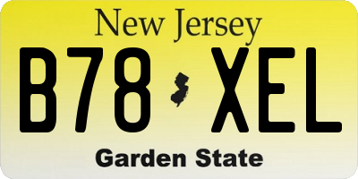 NJ license plate B78XEL