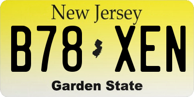 NJ license plate B78XEN