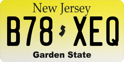NJ license plate B78XEQ