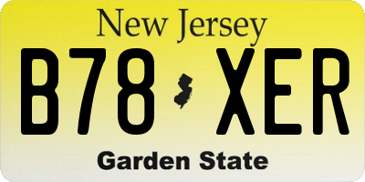 NJ license plate B78XER
