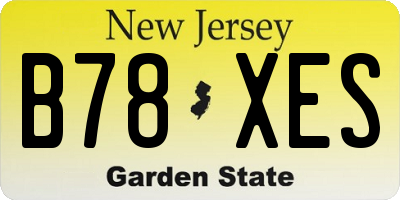 NJ license plate B78XES