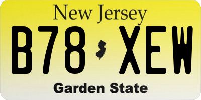 NJ license plate B78XEW
