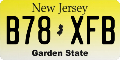 NJ license plate B78XFB