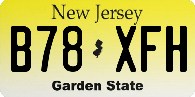 NJ license plate B78XFH
