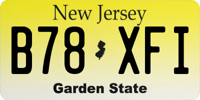NJ license plate B78XFI