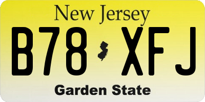 NJ license plate B78XFJ