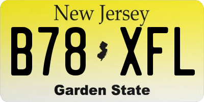 NJ license plate B78XFL
