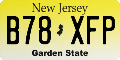 NJ license plate B78XFP
