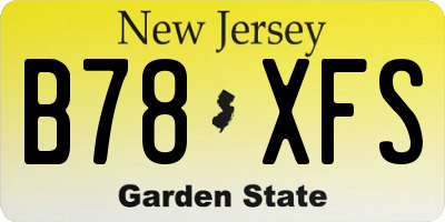 NJ license plate B78XFS
