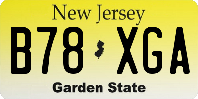 NJ license plate B78XGA