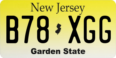 NJ license plate B78XGG