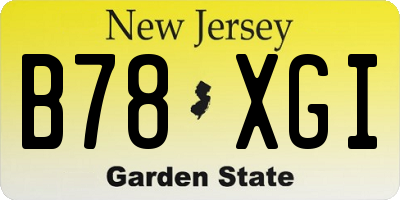 NJ license plate B78XGI