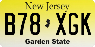 NJ license plate B78XGK