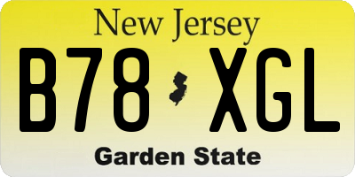 NJ license plate B78XGL