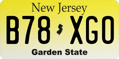 NJ license plate B78XGO