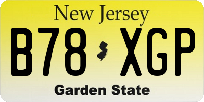 NJ license plate B78XGP