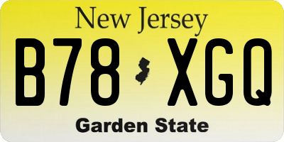 NJ license plate B78XGQ