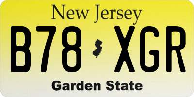 NJ license plate B78XGR