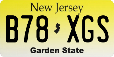 NJ license plate B78XGS