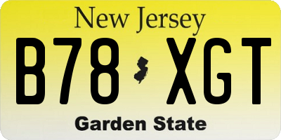 NJ license plate B78XGT
