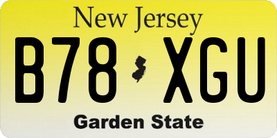 NJ license plate B78XGU