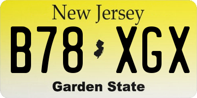 NJ license plate B78XGX