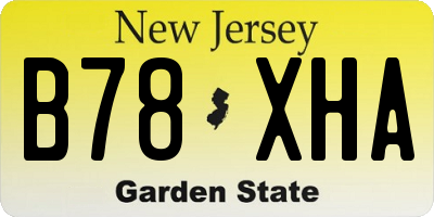 NJ license plate B78XHA