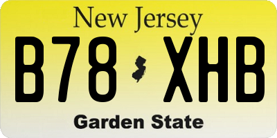 NJ license plate B78XHB