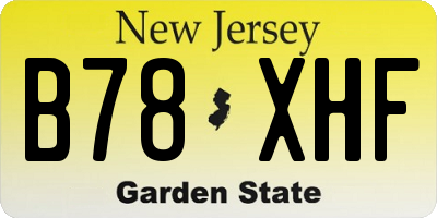 NJ license plate B78XHF