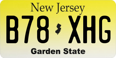 NJ license plate B78XHG