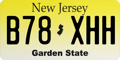 NJ license plate B78XHH