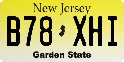 NJ license plate B78XHI