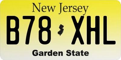 NJ license plate B78XHL