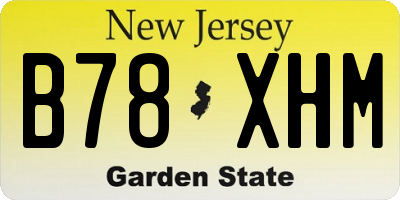 NJ license plate B78XHM