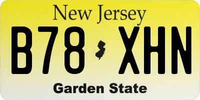 NJ license plate B78XHN