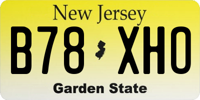 NJ license plate B78XHO