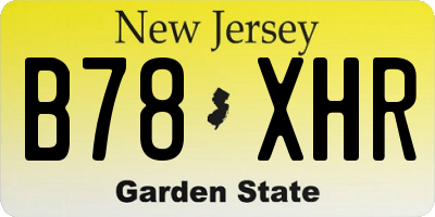 NJ license plate B78XHR