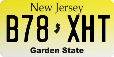 NJ license plate B78XHT