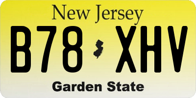NJ license plate B78XHV