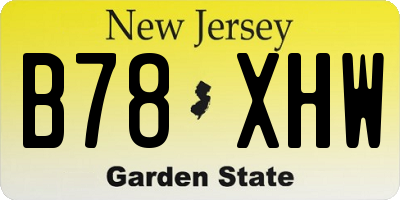 NJ license plate B78XHW