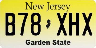 NJ license plate B78XHX