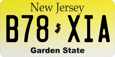 NJ license plate B78XIA